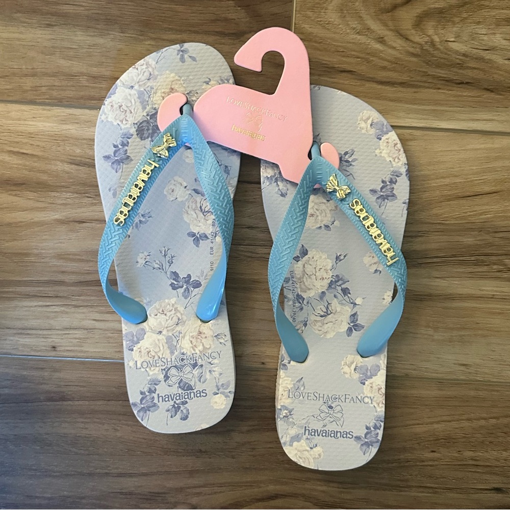 LoveShackFancy x havaianas Women's Whisper Blue Top Flip Flops